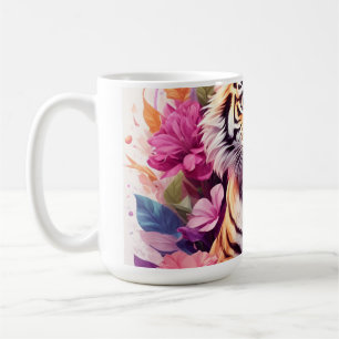 Blumen-Tiger-Tasse - Rosa Tiger-Kaffeetasse - Geis Kaffeetasse