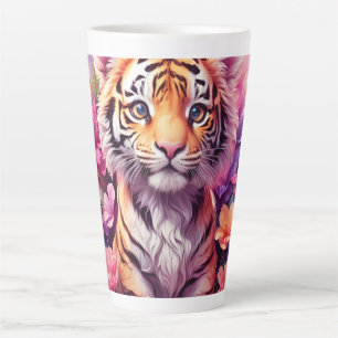Blumen-Tiger-Tasse - Rosa Tiger-Kaffeetasse - Geis Milchtasse