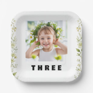 Blumen-Tischdecken-Geburtstags-Papier-Teller Pappteller