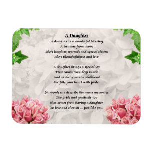 Blumen - Tochter-Gedicht-Magnet Magnet