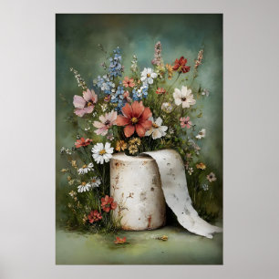 Blumen-Toilettenpapierrollen-Druck, Botanisches Ba Poster