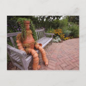 Blumen-Topf-Mädchen Postkarte (Vorderseite)