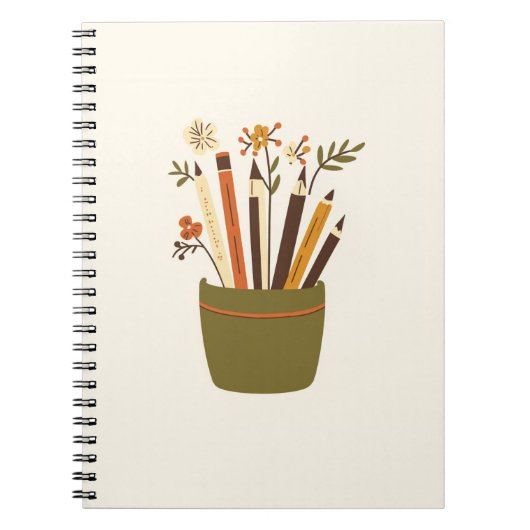 Blumen-Topf-Studie Ästhetisches Notizbuch Notizblock (Vorderseite)