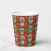 Blumen-Totenkopf-Muster Pappbecher (Links)