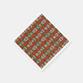 Blumen-Totenkopf-Muster Serviette (Ecke)