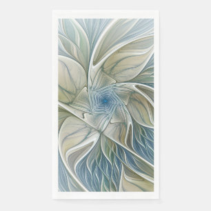Blumen-Traum-Muster abstraktes Blau Khaki Fraktal Serviette