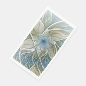 Blumen-Traum-Muster abstraktes Blau Khaki Fraktal Serviette (Ecke)