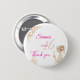 Blumen Traumhaft Weiche Sweet 16 Geburtstags-Butto Button