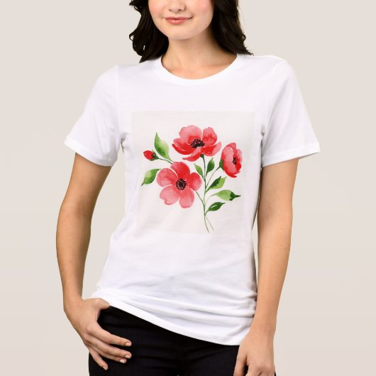 Blumen Tri-Blend Shirt (Vorderseite)