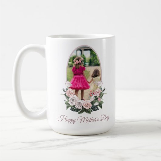Blumen-TWO-Foto-Muttertags-Tasse Kaffeetasse (Links)