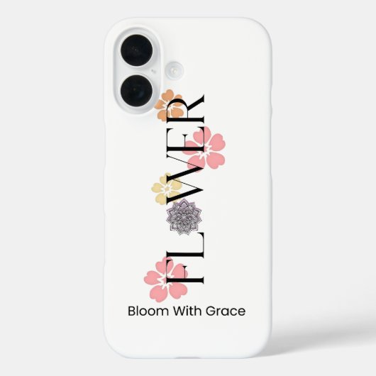 Blumen-Typografie-Handyhülle Case-Mate iPhone Hülle (Rückseite)