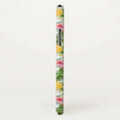 Blumen u. Ananas-aquamarine Streifen | addieren Case-Mate iPhone Hülle (Hinten/Rechts)
