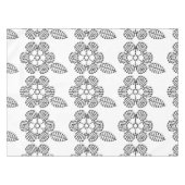 Blumen-u. Blatt-Häkelarbeit-Diagramm-Muster (mit Tischdecke (Vorderseite (Horizontal))