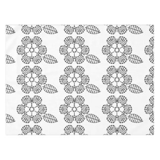 Blumen-u. Blatt-Häkelarbeit-Diagramm-Muster (mit Tischdecke