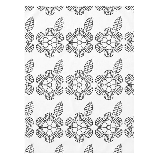 Blumen-u. Blatt-Häkelarbeit-Diagramm-Muster (mit Tischdecke (Vorderseite)