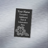 Blumen-u. Blatt-Häkelarbeit-Diagramm (Schwarzes u. Magnetische Visitenkarte (Beispiel)