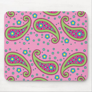 Blumen u. Paisley Mousepad