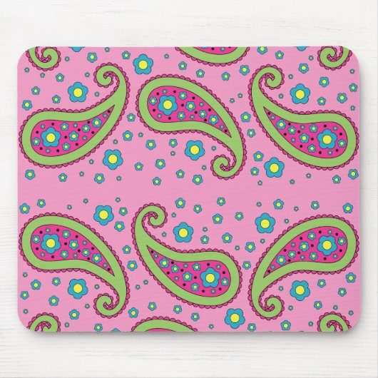 Blumen u. Paisley Mousepad (Vorne)