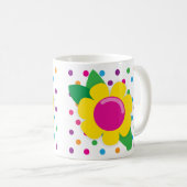 Blumen-u. Polka-Punkte Kaffeetasse (VorderseiteRechts)