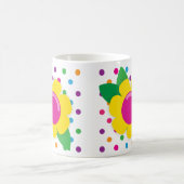 Blumen-u. Polka-Punkte Kaffeetasse (Mittel)