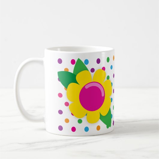 Blumen-u. Polka-Punkte Kaffeetasse (Links)