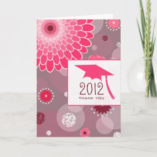 Blumen u. Punkt-Abschluss danken Ihnen zu Dankeskarte (Vorderseite)