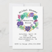 Blumen- u. saftiges Wreath-Brautparty laden ein Einladung (Vorderseite)