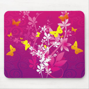 Blumen u. Schmetterlinge Mousepad
