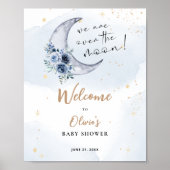 Blumen über dem Mond Willkommen Poster (Vorne)