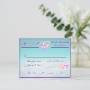 Blumen über den Wolken Aquamarine Hochzeit RSVP Karte