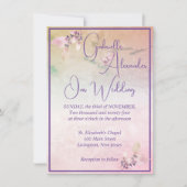 Blumen über den Wolken QR-Code Hochzeit Einladung (Vorderseite)