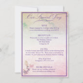 Blumen über der Wolkendecke Rose Hochzeit Einladung (Rückseite)