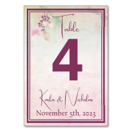 Blumen über der Wolkendecke Tischnummer