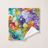 Blumen und Blasen Abstrakt Badhandtuch Set (Waschlappen)