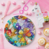 Blumen und Blasen Abstrakt Pappteller (Party)