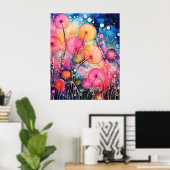 Blumen und Blasen Poster (Heimbüro)