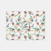Blumen und Blätter Fleecedecke (Vorderseite (Horizontal))