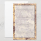 Blumen- und Blatttarnungsmuster auf Beige Briefpapier (Vorne/Hinten)