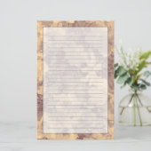 Blumen- und Blatttarnungsmuster auf Beige Briefpapier (Stehend Vorderseite)