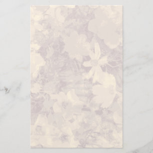 Blumen- und Blatttarnungsmuster auf Beige Briefpapier