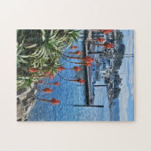 Blumen und Boote an der Küste Puzzle (Horizontal)