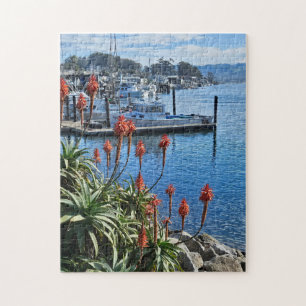 Blumen und Boote an der Küste Puzzle