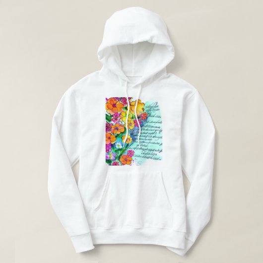 Blumen und Buchstaben Hoodie (Design vorne)