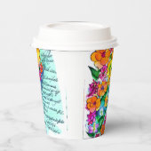 Blumen und Buchstaben Pappbecher (Links)