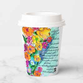 Blumen und Buchstaben Pappbecher
