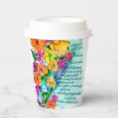 Blumen und Buchstaben Pappbecher (Vorderseite)