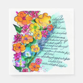 Blumen und Buchstaben Serviette