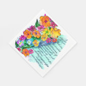 Blumen und Buchstaben Serviette (Ecke)
