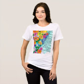Blumen und Buchstaben Tri-Blend Shirt (Vorderseite voll)