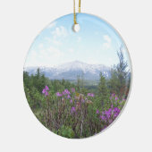 Blumen und der Berg Keramikornament (Links)